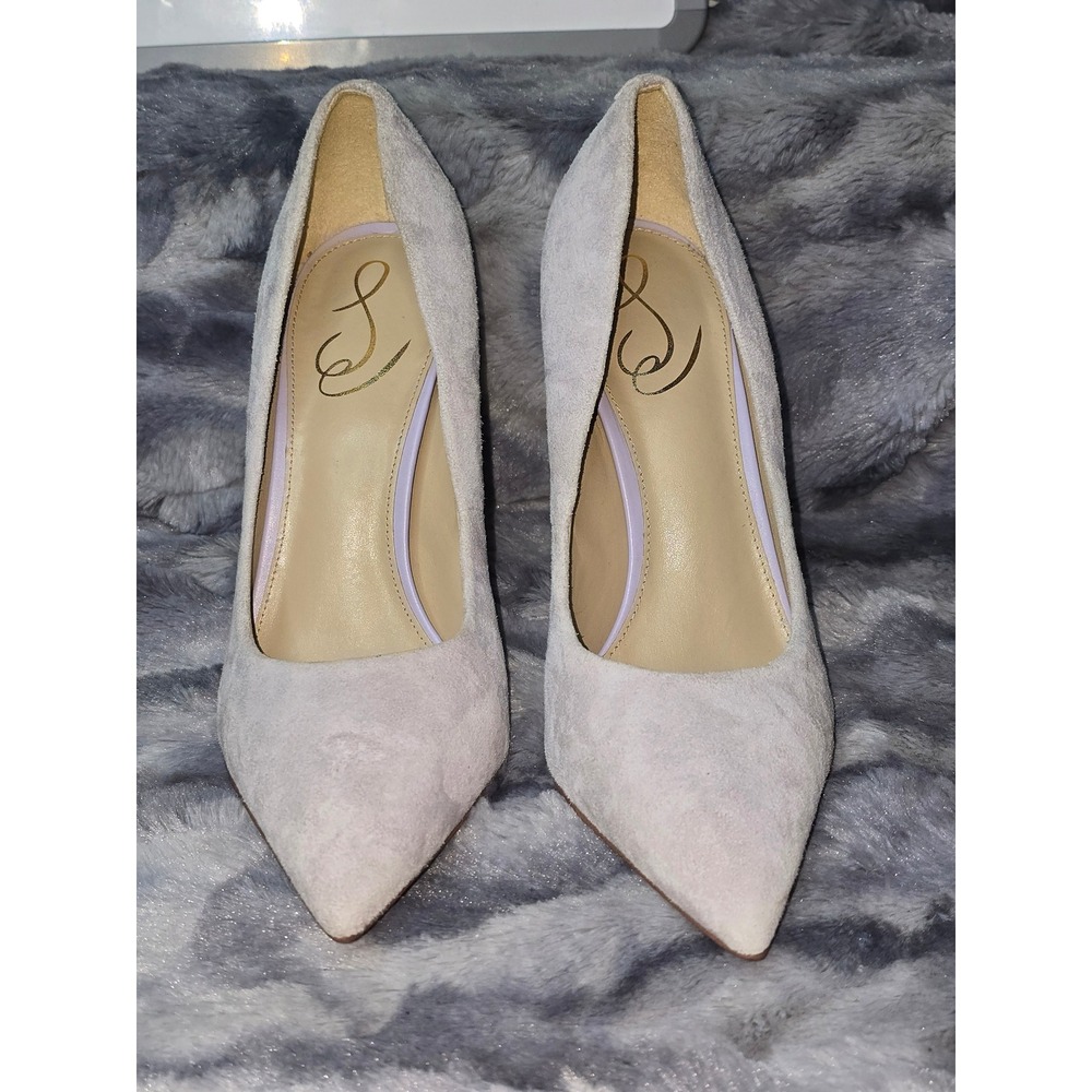NEW Sam Edelman Antonia Pointed Toe Heels Lilac Suede Women's Size 8.5 - Picture 2 of 8